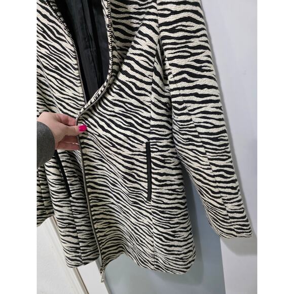 Vintage Stradivarius Zebra Print Jacket M Bold Animal Print 90s Style - Picture 7 of 9